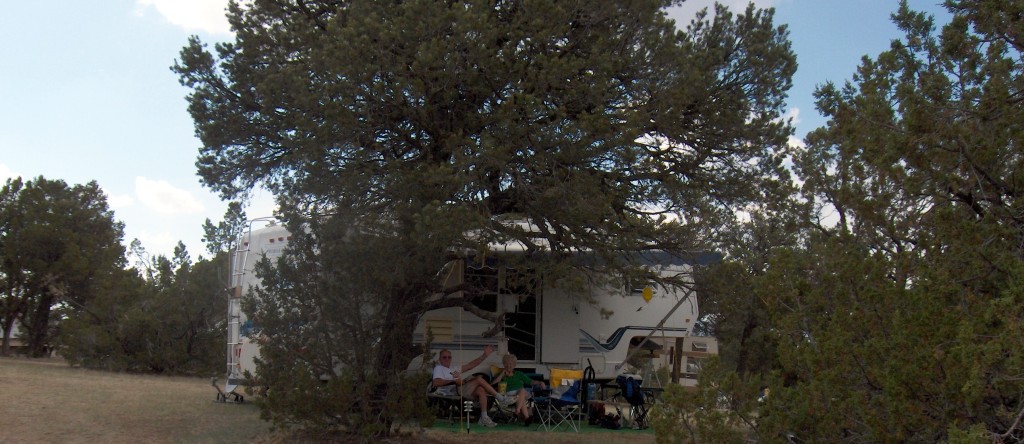 Camper setup at campsite