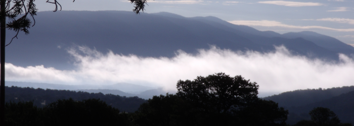 Clouds covering the mountain base